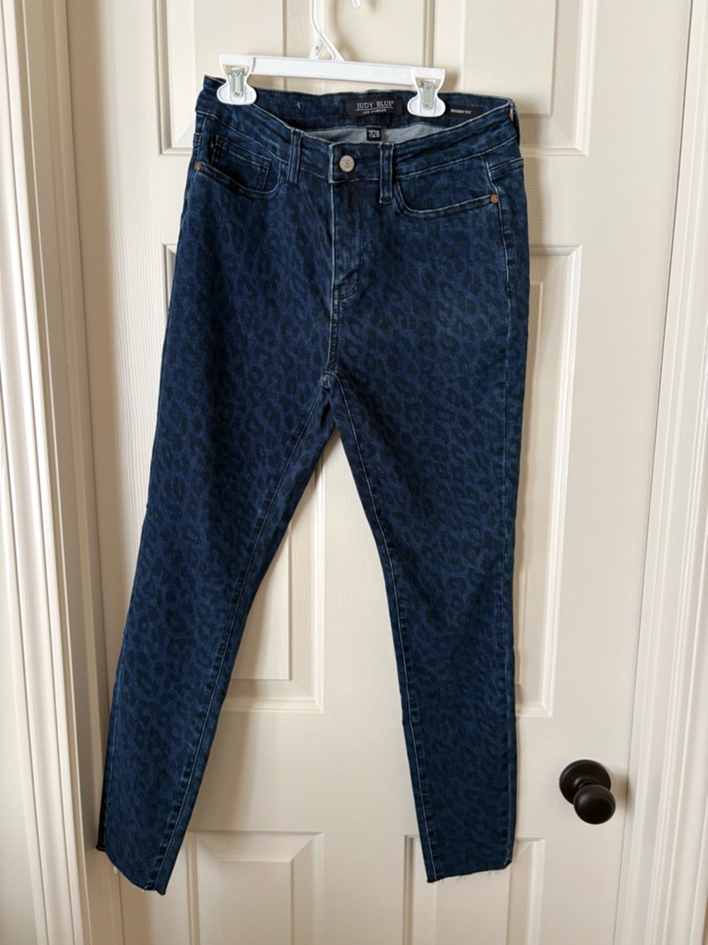 Judy Blue Dark Blue Leopard Print Skinny Jeans